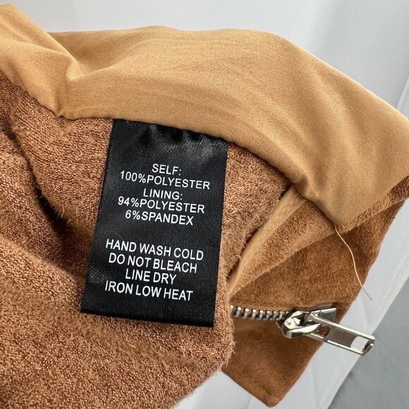 Lulus Faux Suede Moto Jacket Size Medium - Picture 7 of 10